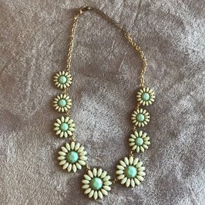 Gold flowered statement necklace